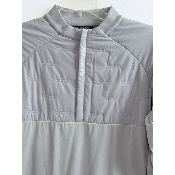 Galway Bay Men's Foyle Golf Performance Hybrid Midlayer Pullover Gray Size Large